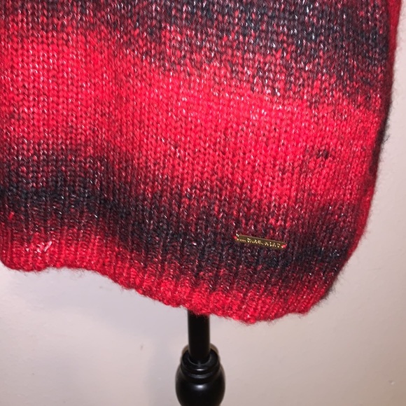 Michael Kors red striped wool blend sleeveless cowl neck sweater - Picture 3 of 8